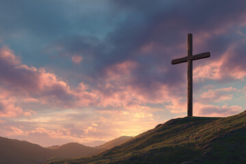 Peaceful Cross at Dawn