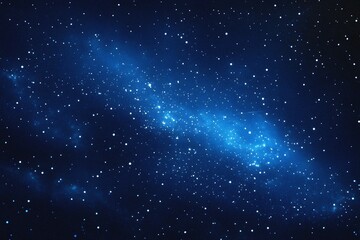 Fototapeta premium Starry sky background, blue night sky full of stars, glowing stars in the dark space, starry background, dark night, stars in the distance, starlight, dark background with a blue glow, night sky. 