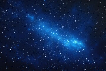 Obraz premium Starry sky background, blue night sky full of stars, glowing stars in the dark space, starry background, dark night, stars in the distance, starlight, dark background with a blue glow, night sky. 