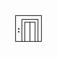 building elevator doors icon sign vector