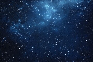 Starry sky background, blue night sky full of stars, glowing stars in the dark space, starry background, dark night, stars in the distance, starlight, dark background with a blue glow, night sky.	
