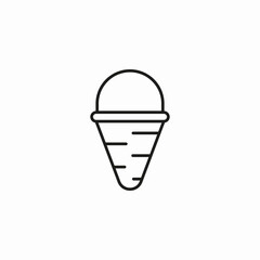 single scoop sugar cone icon sign vector