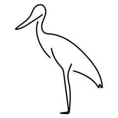 stork icon isolated on white background, vector illustration.