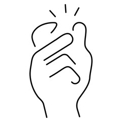 snap of fingers icon isolated on white background, vector illustration.
