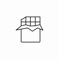 unwrapped chocolate bar icon sign vector