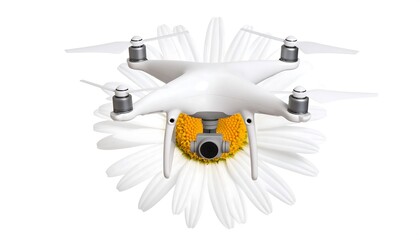 Drone and Flower Composition