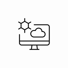 cloud server display icon sign vector