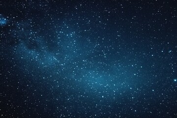 Fototapeta premium Starry sky background, blue night sky full of stars, glowing stars in the dark space, starry background, dark night, stars in the distance, starlight, dark background with a blue glow, night sky. 