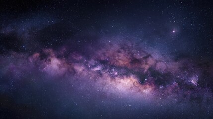 Fototapeta premium Vast galaxy shines with cosmic dust, stars, and nebulous clouds of celestial glory