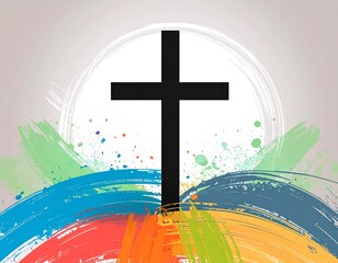 Colorful Christian Cross