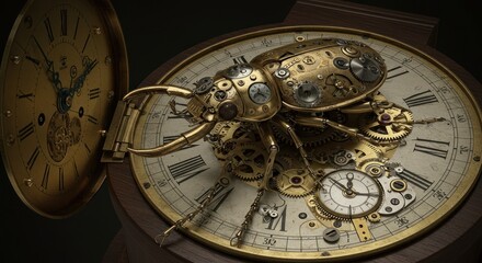 Obraz premium Ornate Mechanical Beetle Clock