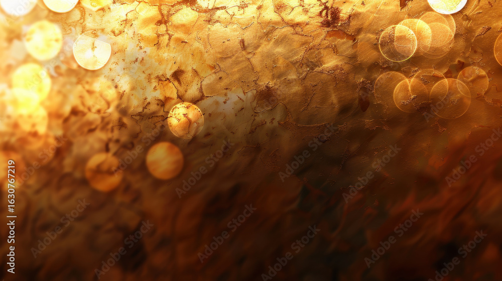 Poster shimmering golden light flares create warm and inviting background, evoking sense of elegance and tr