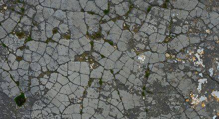 Obraz premium Weathered Concrete Wall Texture – Urban Decay, High Detail, Overhead View