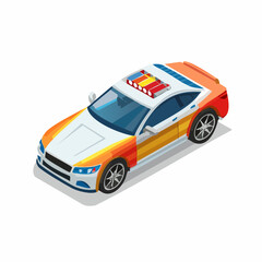 Voiture de sport color&eacute;e, supercar, fond blanc