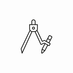 compass with pencil icon sign vector