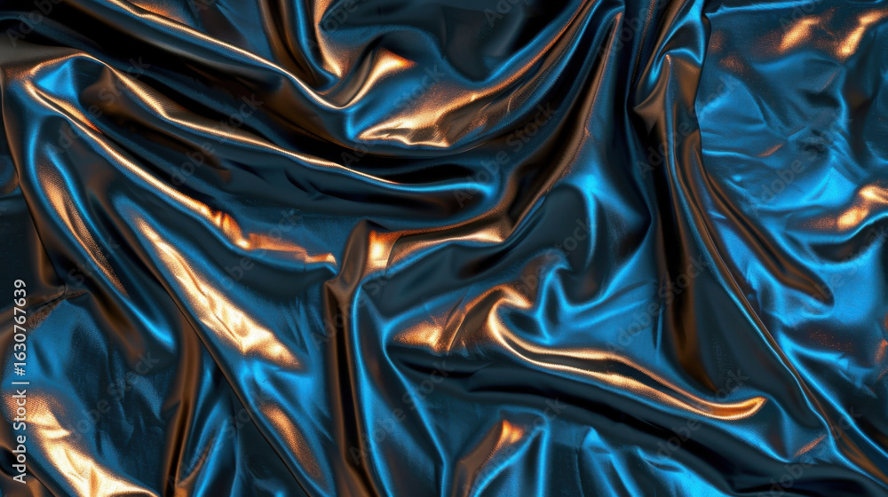 Poster shiny plastic texture with glossy finish creates vibrant and dynamic visual. interplay of light and 