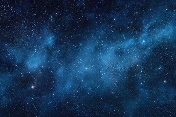 Obraz premium Starry sky background, blue night sky full of stars, glowing stars in the dark space, starry background, dark night, stars in the distance, starlight, dark background with a blue glow, night sky. 