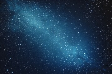 Fototapeta premium Starry sky background, blue night sky full of stars, glowing stars in the dark space, starry background, dark night, stars in the distance, starlight, dark background with a blue glow, night sky. 