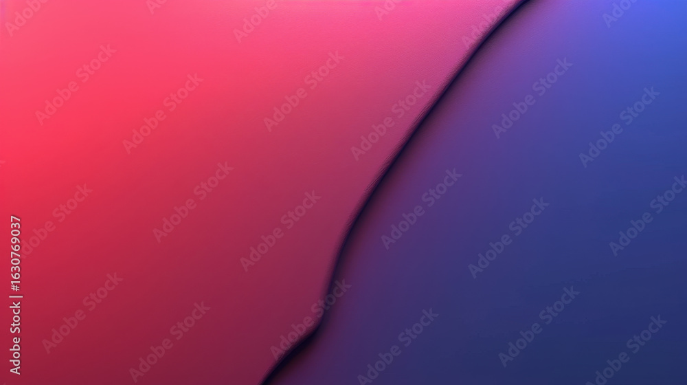 Poster smooth gradient background transitions from vibrant red to deep blue tones, creating visually striki