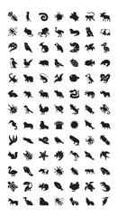 Animals logos collection. Animal logo set. Isolated on White background