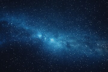 Obraz premium Starry sky background, blue night sky full of stars, glowing stars in the dark space, starry background, dark night, stars in the distance, starlight, dark background with a blue glow, night sky. 