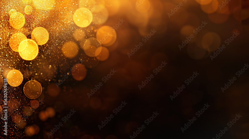 Poster soft bokeh gold background texture with blurred lights creates warm and inviting atmosphere, perfect