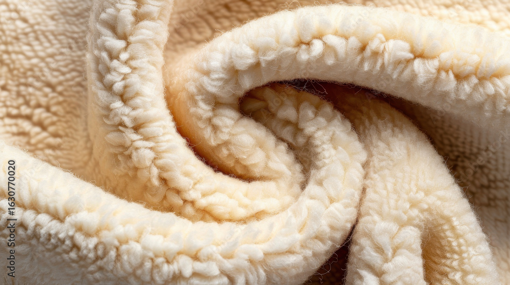 Aufkleber soft fluffy texture of wool fabric in neutral tones creates cozy and inviting atmosphere. gentle cur