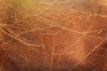 Vintage Cracked Brown Leather Texture. Aged Surface Background