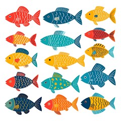 Colorful fish collection (9)