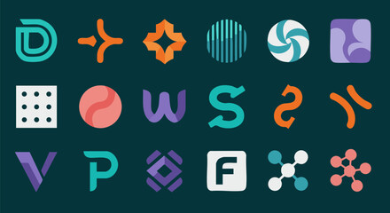 Seamless Abstract Geometric and Symbol Pattern