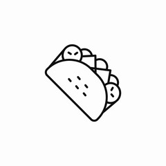 delicious taco meal icon sign vector