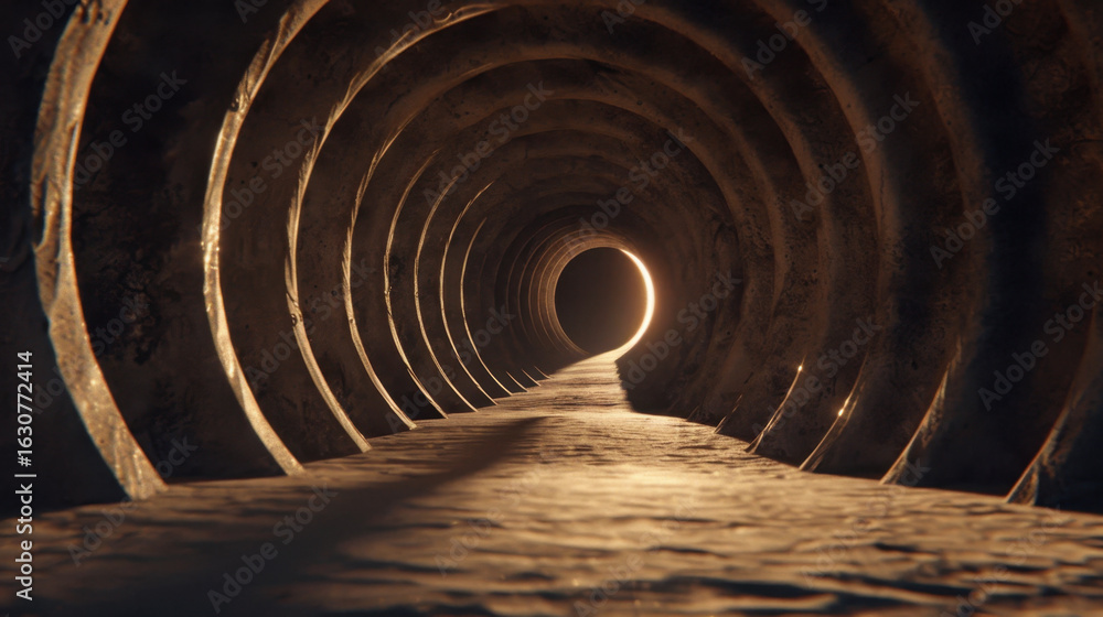 Poster mesmerizing spiral tunnel of light leads into distance, creating sense of depth and mystery. texture