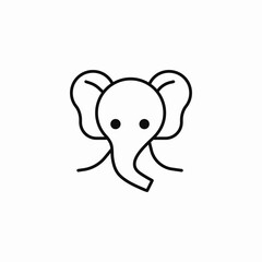 elephant head trunk icon sign vector