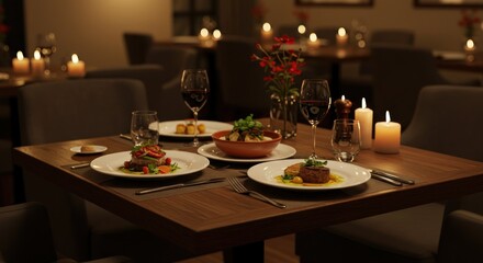 Fototapeta premium Restaurant dinner scene