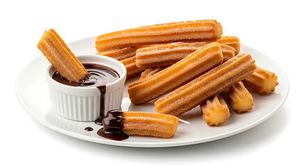 Salty brown breadsticks and sweet biscuits on a white plate are tasty appetizer snacks
