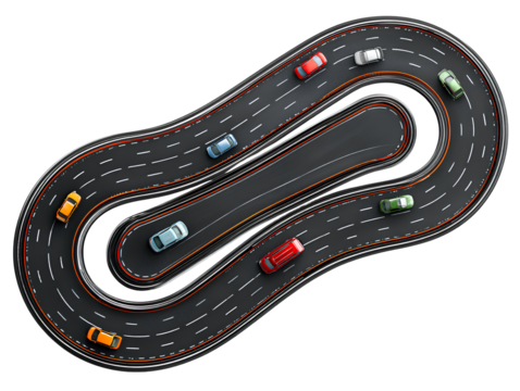  Colorful red and white circular wheel flat design transparent background