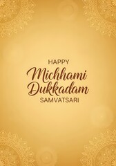 Michhami Dukkadam greeting for samvatsari with ornate mandala design background