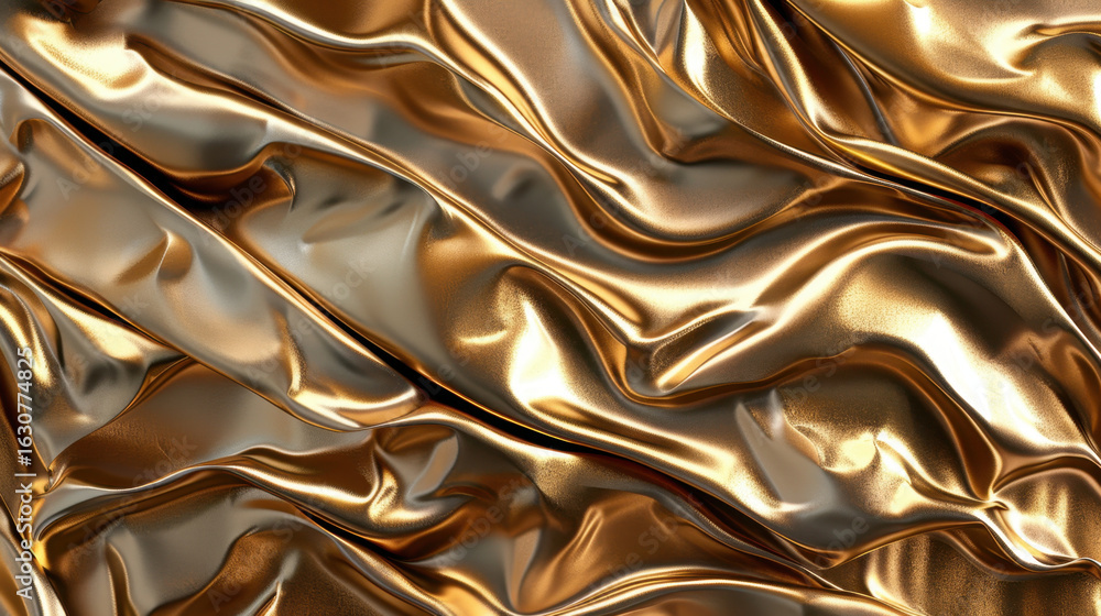 Poster luxurious gold foil texture with dynamic curves and smooth waves creates elegant and rich appearance