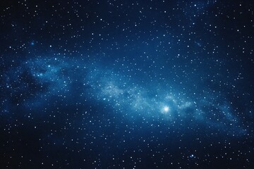 Obraz premium Starry sky background, blue night sky full of stars, glowing stars in the dark space, starry background, dark night, stars in the distance, starlight, dark background with a blue glow, night sky. 