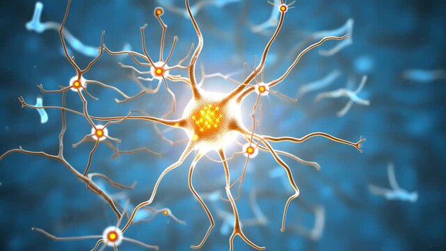 Glowing Neurons Essential Cells of Nervous System, Transmitting Signals and Facilitating Communication in Brains Intricate Structure and Connections