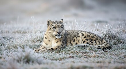 Fototapeta premium Snow Leopard in Frost