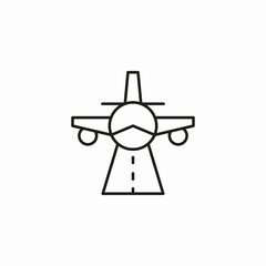 airplane on runway icon sign vector