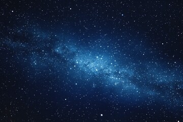 Obraz premium Starry sky background, blue night sky full of stars, glowing stars in the dark space, starry background, dark night, stars in the distance, starlight, dark background with a blue glow, night sky. 