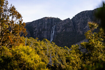 waterfall in the mountains