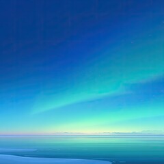 Obraz premium A tranquil, digital aurora borealis painting