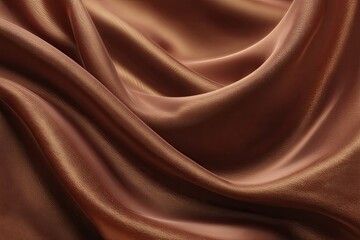 Fototapeta premium Rich, flowing brown silk fabric
