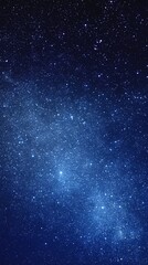 Obraz premium Starry sky background, blue night sky full of stars, glowing stars in the dark space, starry background, dark night, stars in the distance, starlight, dark background with a blue glow, night sky. 