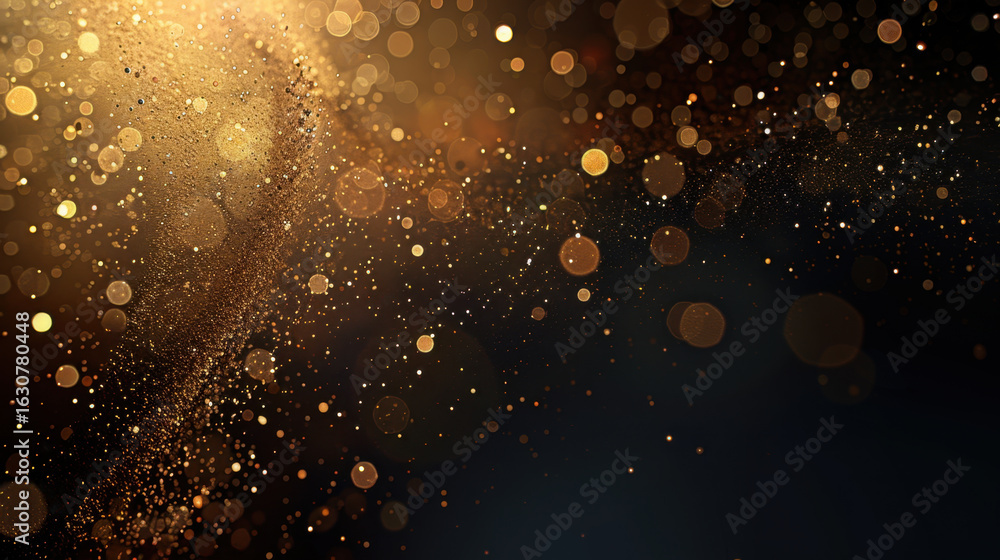 Aufkleber warm golden sparkle lights create mesmerizing background filled with dynamic glowing particles, evok