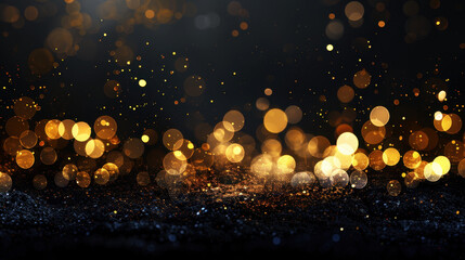 Mesmerizing display of warm sparkle lights gently fading into glowing sky, creating magical atmosphere filled with shimmering bokeh effects