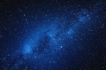 Obraz premium Starry sky background, blue night sky full of stars, glowing stars in the dark space, starry background, dark night, stars in the distance, starlight, dark background with a blue glow, night sky. 
